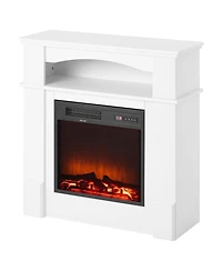 Sugift 33" Freestanding Electric Fireplace Stove Heater with Mantel 1500W