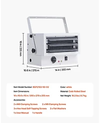 Sugift Electric Garage Heater 5000W Dual-Setting Low Noise Commercial Heater