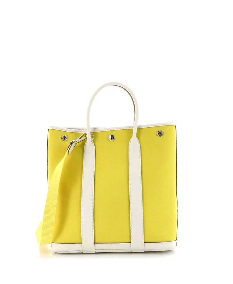 Pre-Owned HERMES 28 Garden File Tote Toile and Leather