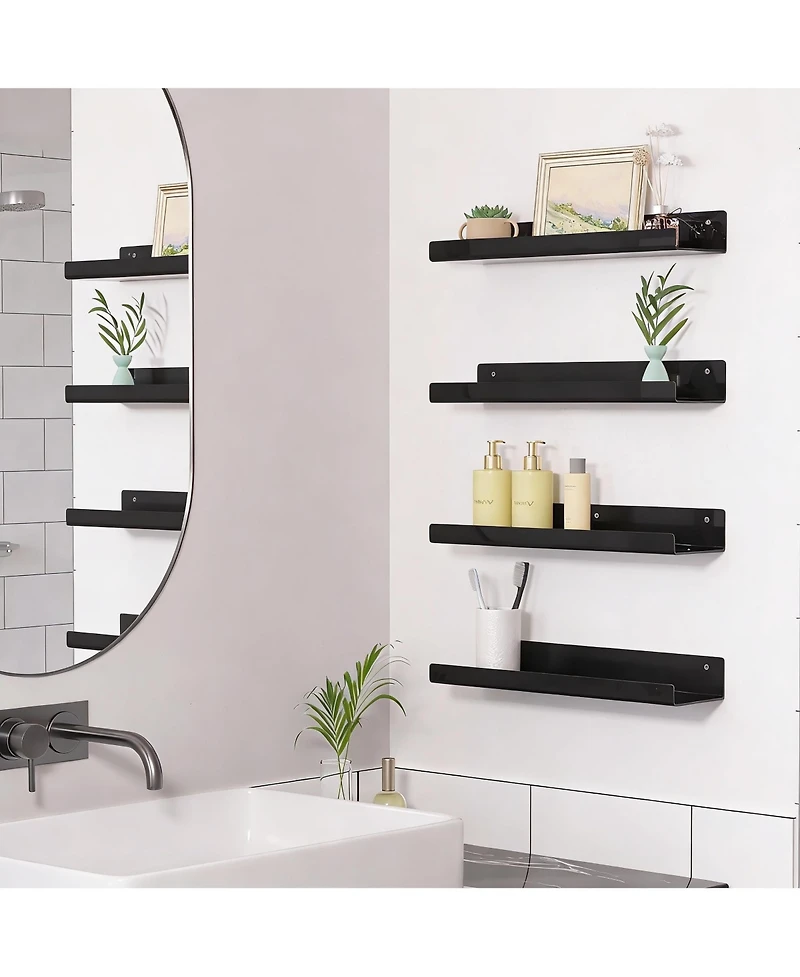Yigii 4 Pack Acrylic Wall Shelves