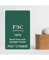 Yigii Modern Wall Coat Rack - 5 Hooks, Oak Veneer, Minimalist Design