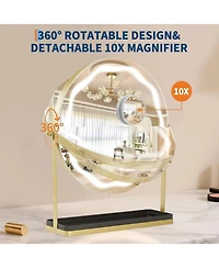 Homfan Led Vanity Mirror with Touch Control, Desktop Makeup Mirror for Bedroom or Bathroom