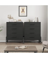 Gaomon 4 Drawer Bedroom Dresser, 38.6" Tall Wooden Chest with Deep Drawers & Chic Legs, Freestanding Storage for Closet Living Room