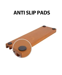 Gse Games & Sports Expert Domino Racks Set of 4, Wooden Domino Trays Holders Organizer, Premium Domino Tiles Holder Racks