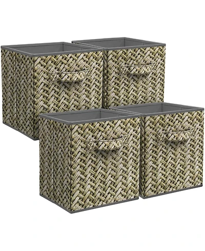 Sorbus 11 Inch 4 Pack Foldable Fabric Storage Cube Bins with Handle - for Organizing Home, Closet, Nursery, Playroom, and More