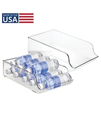 iDesign Water Bottle Organizer for Fridge - Set of 2 - Clear