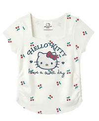 Hello Kitty Girls' 7-16 Short-Sleeve Screenprint Square Neck T-shirts