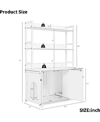 gaomon Litter Box Enclosure with 2 Storage Shelves