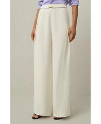 Lilysilk Women's Heavy-Weight Silk Crepe Wide-Leg Pant