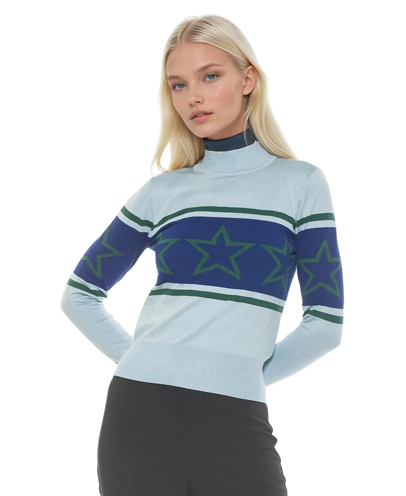 Alexia Admor Women's Lisa Star Mock Neck Sweater