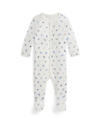 Polo Ralph Lauren Baby Boys' Alphabet-Print Cotton Footed Coverall