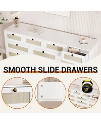 gaomon 12 Drawer Wood Dressers for Bedroom, Wooden Adult Modern Tv Stand Dresser 65 inch Tv, 61'' Wide Chest of Drawers