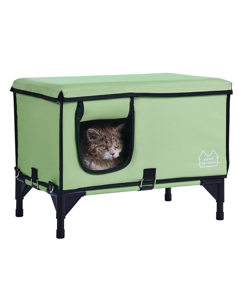 Aostirmotor Heated Elevated Cat House with Pad
