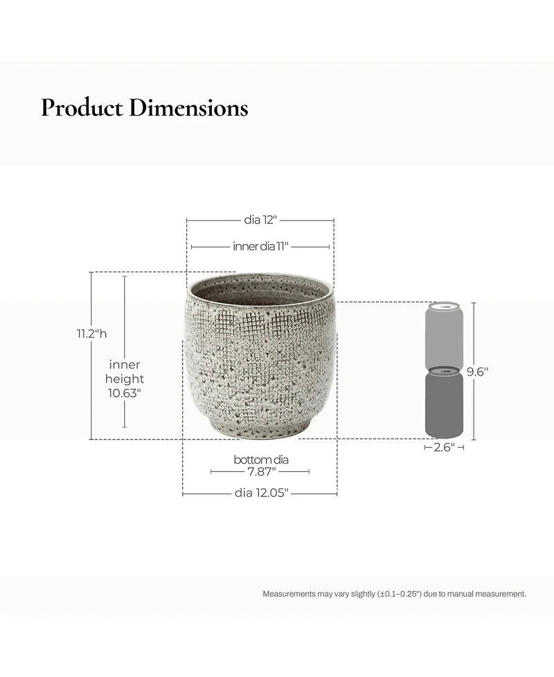 LuxenHome Stone Speckle Textured Ceramic Planter