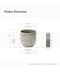 LuxenHome Stone Speckle Textured Ceramic Planter