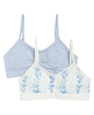 Maidenform Big Girls Seamless Ruched Crop Bras, Pack of 2