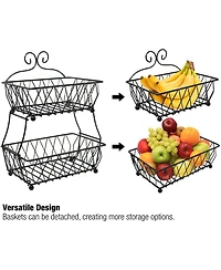 Sorbus 2-Tier Wire Bread Basket Stand - for Kitchen Countertop Organization & Display Rack, Fruit & Bread Basket
