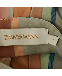 Pre-Owned Zimmermann Women's Multicolour Striped Picnic Pleated Midi Dress