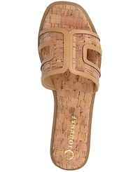 Journee Collection Womens Primah "H" Band Medium and Wide Width Slip On Flat Sandals