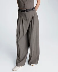 Kenneth Cole Women's Double Belted High-Rise Trousers