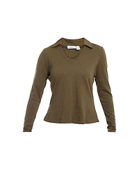 Wilt Clothing Women's Scoop Neck Long Sleeve Polo Tee