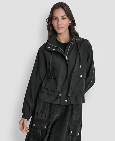 Dkny Women's Studded Hooded Anorak Jacket