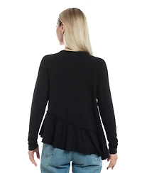 Wilt Clothing Women's Raglan Long Sleeve Asymmetric Peplum