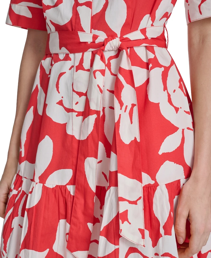 Calvin Klein Women's Floral Tiered Midi Dress