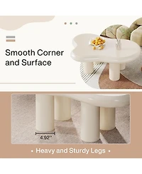 Tribesigns 46.4" White Cloud Coffee Table, Irregular Center Tea Table