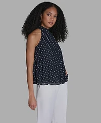 Bcbg Women's Polka Dot Halter Neck Top