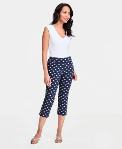 Jm Collection Womens Printed Pull On Capri Pants Macys Exclusive