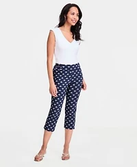 Jm Collection Womens Printed Pull On Capri Pants Macys Exclusive