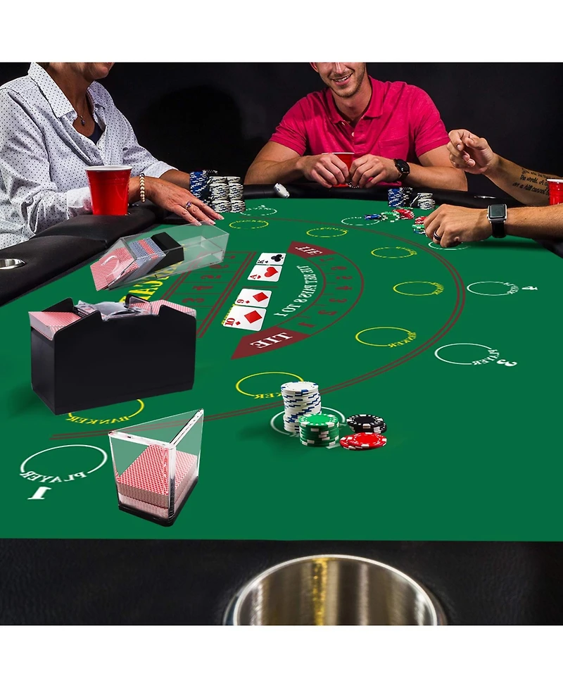 Gse Games & Sports Expert Texas Hold'em Poker Layout Felt with Instructions, Las Vegas Style Game Tabletop Mat