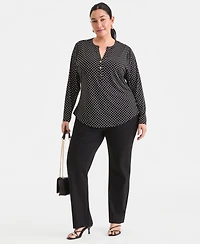 I.n.c. International Concepts Plus Split-Neck Top, Macy's Exclusive