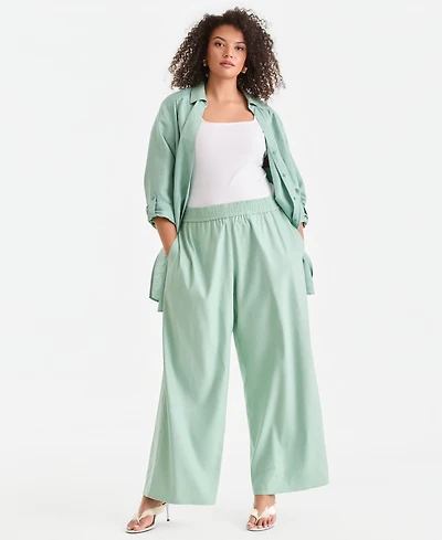 I.n.c. International Concepts Plus Pull-On Wide-Leg Pants, Created for Macy's