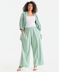 I.n.c. International Concepts Plus Pull-On Wide-Leg Pants, Created for Macy's