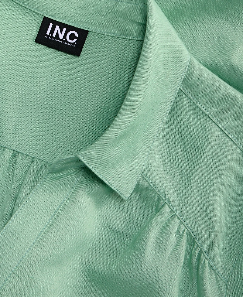 I.n.c. International Concepts Plus Linen-Blend Tunic, Exclusively at Macy's