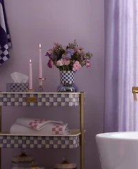 MacKenzie-Childs Violet Check Glass Vase
