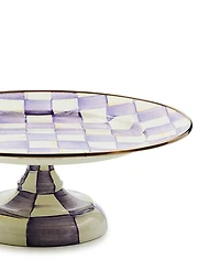MacKenzie-Childs Violet Check Small Pedestal Platter