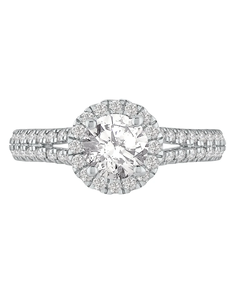 Gia Certified Diamonds Halo Engagement Ring (1-1/4 ct. t.w.) in 14k Yellow or White Gold