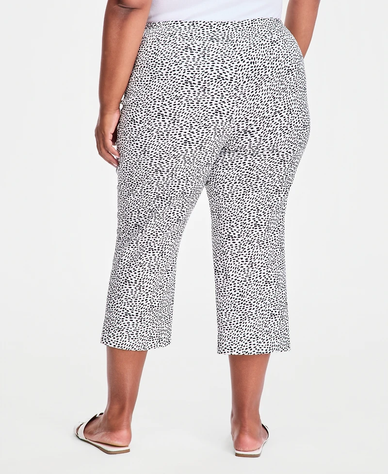Jm Collection Plus Printed Rivet-Trim Capri Pants, Macy's Exclusive