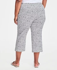 Jm Collection Plus Printed Rivet-Trim Capri Pants, Macy's Exclusive