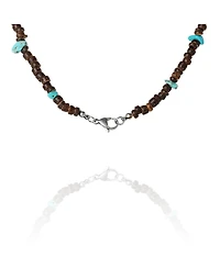 Lucky Brand Men s Wood & Turquoise Beaded 22'' Necklace, Heishi and Turquoise Beads