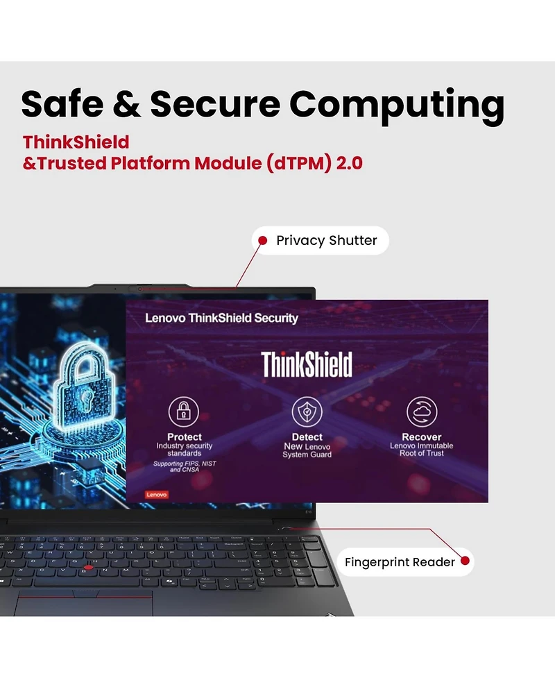 Lenovo ThinkPad E16 16" Traditional Laptop Intel Core Ultra 7 16GB Ram Intel Graphics 512GB Ssd Storage Windows 11 Pro 60Hz - Black