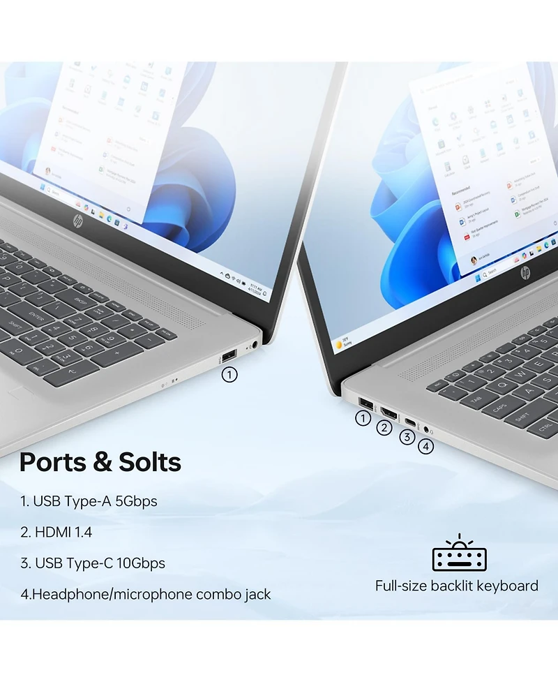 Hp Essential 17.3" Premium Traditional Laptop Intel Core Ultra 255U 8GB Ram Intel Graphics 512GB Ssd Storage Windows 11 Home Hd+ 60Hz