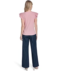Tommy Hilfiger Women's Flutter-Sleeve Crew Neck Top