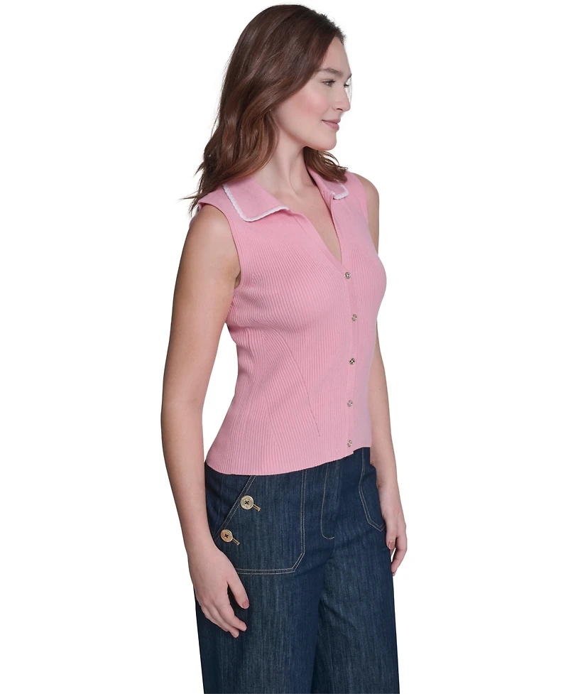 Tommy Hilfiger Women's Sleeveless Collared Sweater