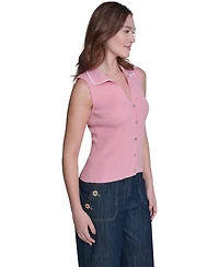 Tommy Hilfiger Women's Sleeveless Collared Sweater