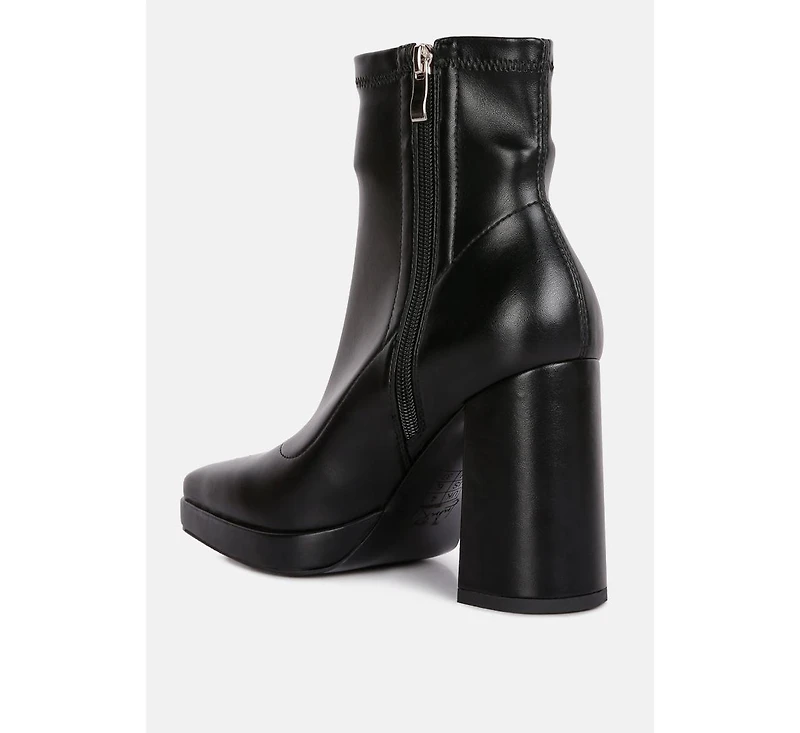 Tintin Square Toe Ankle Heeled Boots