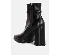 Tintin Square Toe Ankle Heeled Boots